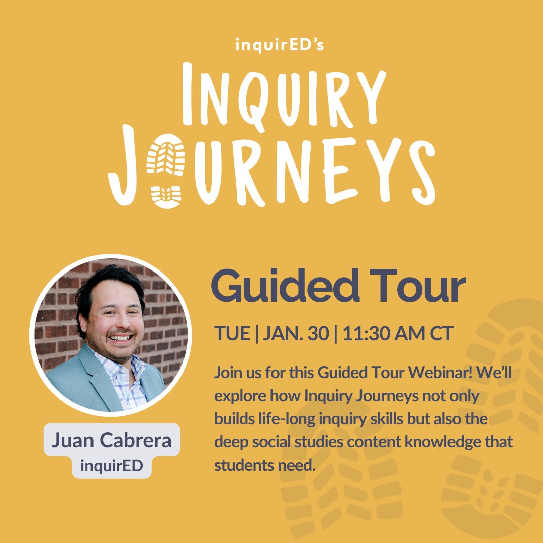 FREE GUIDED TOUR 👀 Curious about how Inquiry Journeys builds content knowledge AND inquiry skills for students? Join us January 30 at 11:30 AM CST for a FREE Guided Tour Webinar. ➡️ bit.ly/48Zz0I3