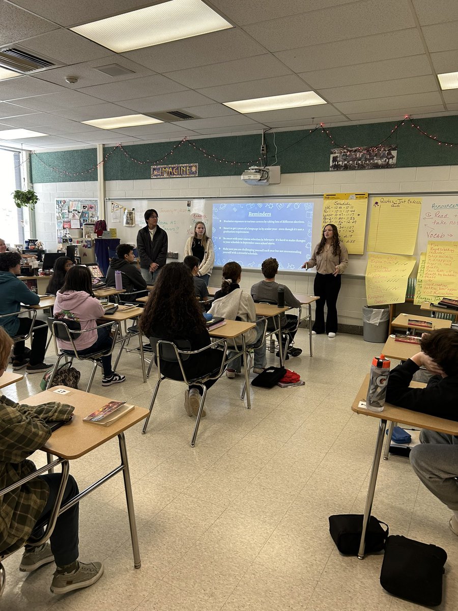 8th grade mentor day!   Neshaminy High School Seniors visiting their Alma Mater, The Point, giving our 8th grade students a picture of what HS life is about.