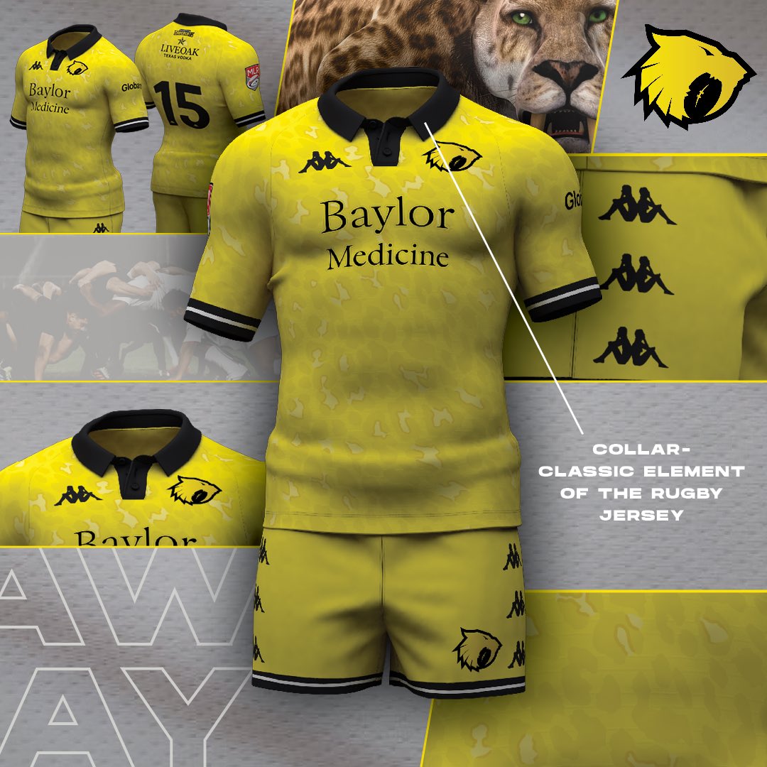 HOUSaberCats's tweet photo. Unveiling the essence of power and pride🔥 The Houston SaberCats proudly unveil our 2024 Kits – a symbol of strength, unity, and the spirit of the SaberCats! 🐾

Featuring our 2024 Jersey Sponsors, Baylor Medicine and Live Oak Vodka! ✨ Thank you to Baylor Medicine and Live Oak Vodka for fueling the roar! 🤝🏉

#MLR2024 #MLRxKappa #SaberCatsRugby #HoustonSaberCats #SaberCatsPartners