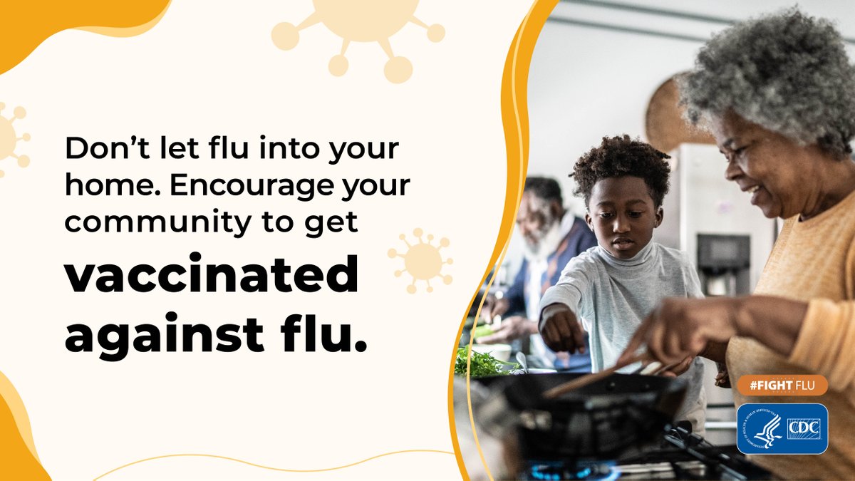 There's still time for you, your friends, family, and neighbors to get a #flu vaccine. We also encourage everyday preventative actions that can protect the entire community.

See resources: bit.ly/3GI46Yl. #FightFlu