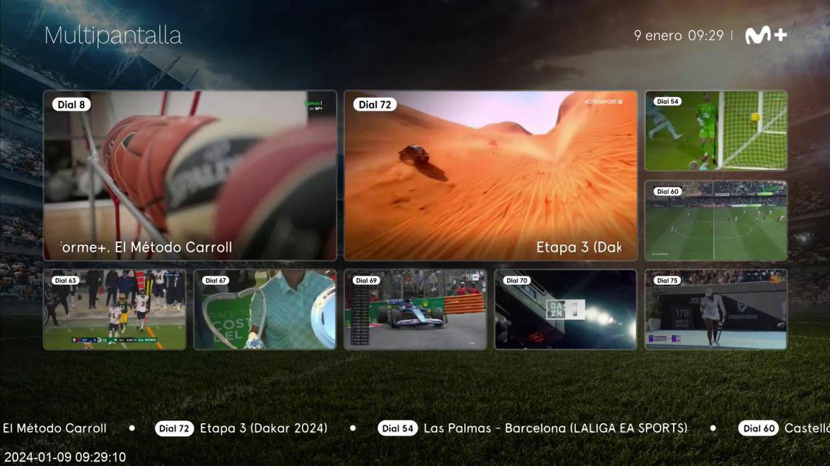 3d2e's tweet image. “Multipantalla” channel in #Movistar+. OnAir with #vizrt  . Viz Channel Branding #channelbranding 5 and  #vizengine 5.1 , allows several channels in only one screen . Again , pleasure to work with Movistar’s engineers team specially with José Luis Peiró  .