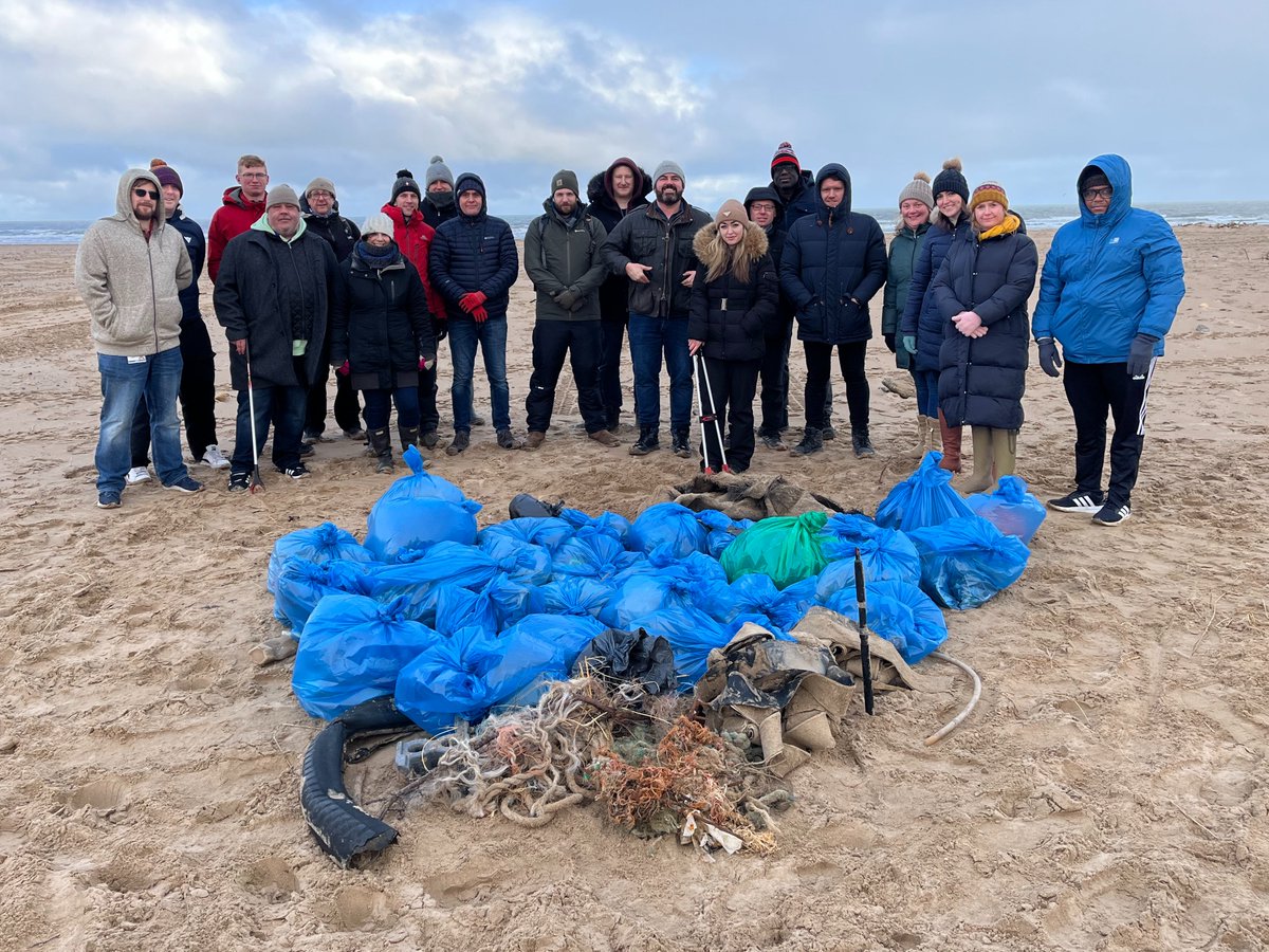 A big thank you to the volunteers from PX Limited who carried out a beach clean today at Seaton Carew. We collected a total of 30 bags and removed equipment that would have quickly become an entanglement hazard for marine wildlife. #beachclean #marinelife #beaches #oceans