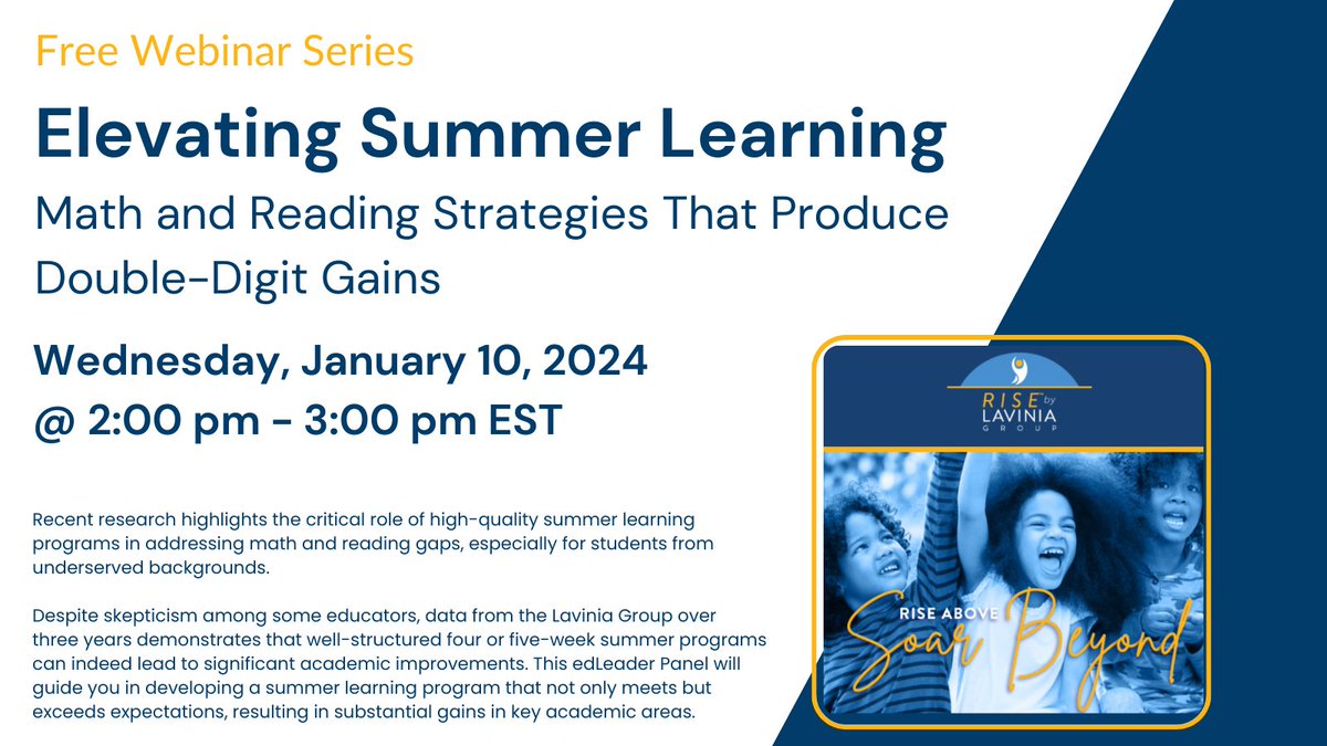 We are committed to fostering collaboration and sharing innovative ideas, resources and strategies among our network of dedicated partners and programs. Today's free webinar from our partners at Lavinia Group: bit.ly/3HbK4FM