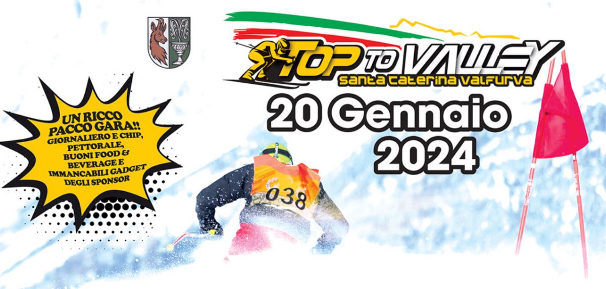 👉TOP TO VALLEY👈

5 KM di Gigante sulla pista Deborah Compagnoni
un’occasione unica per vivere le emozioni dei grandi campioni sulla pista che ha ospitato le gare di Coppa del Mondo di sci alpino.

mettiti alla prova!

per maggiori info: santacaterina.it/inverno-23-24-…