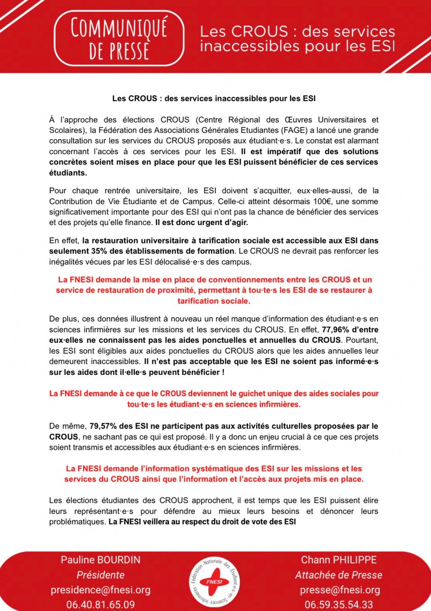 #BougeTonCrous | Il est urgent que les #ESI aient accès aux services du #CROUS au même titre que les autres étudiantEs ! 

Le CROUS doit devenir le guichet unique des #aides sociales. 

La #précarité entrave la réussite étudiante, les ESI ont besoin d'actions concrètes !