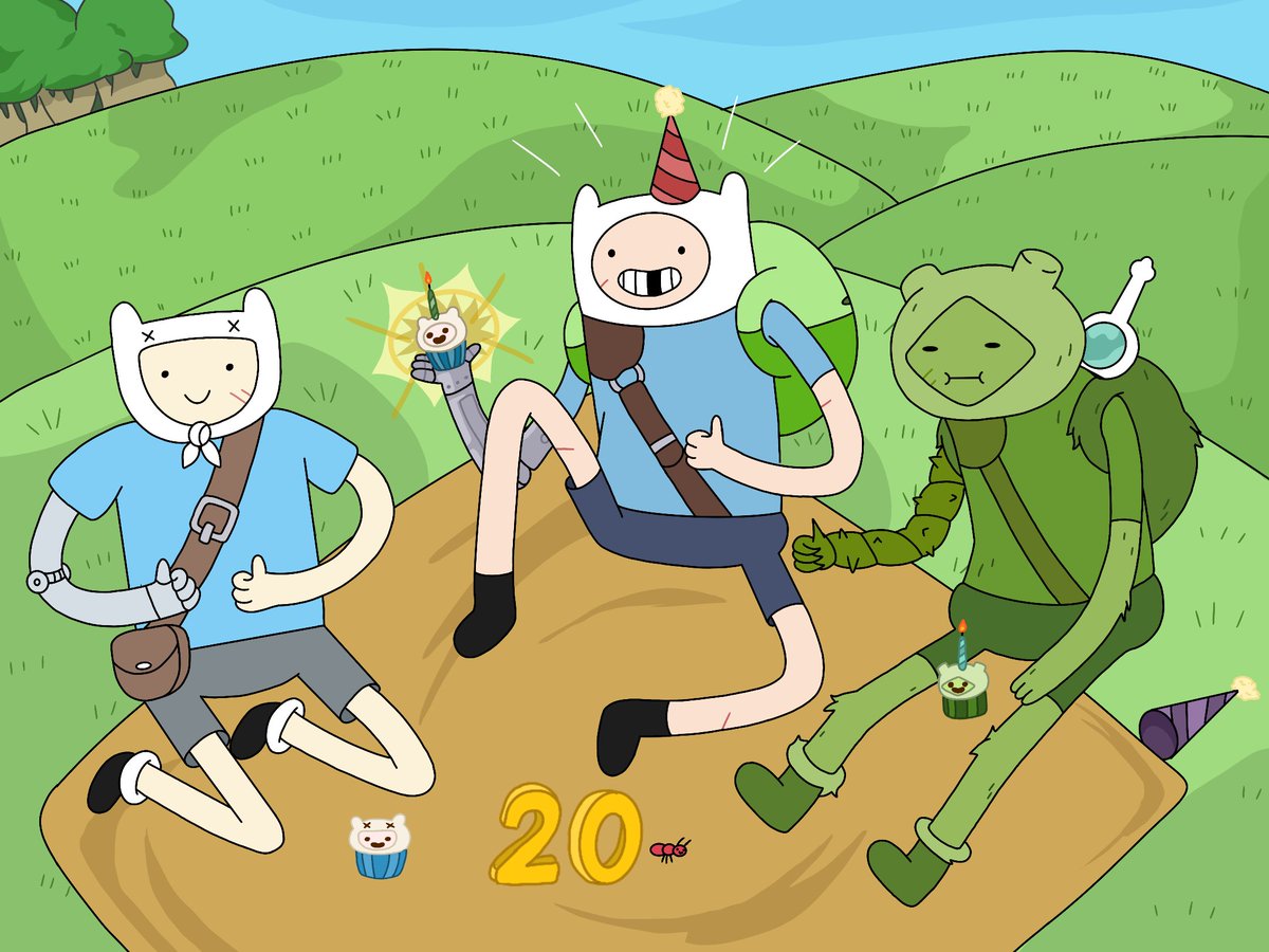xracer511's tweet photo. 20th birthday today yay also its the 17th anniversary of the adventure time pilot https://t.co/T4r7UbPZgq