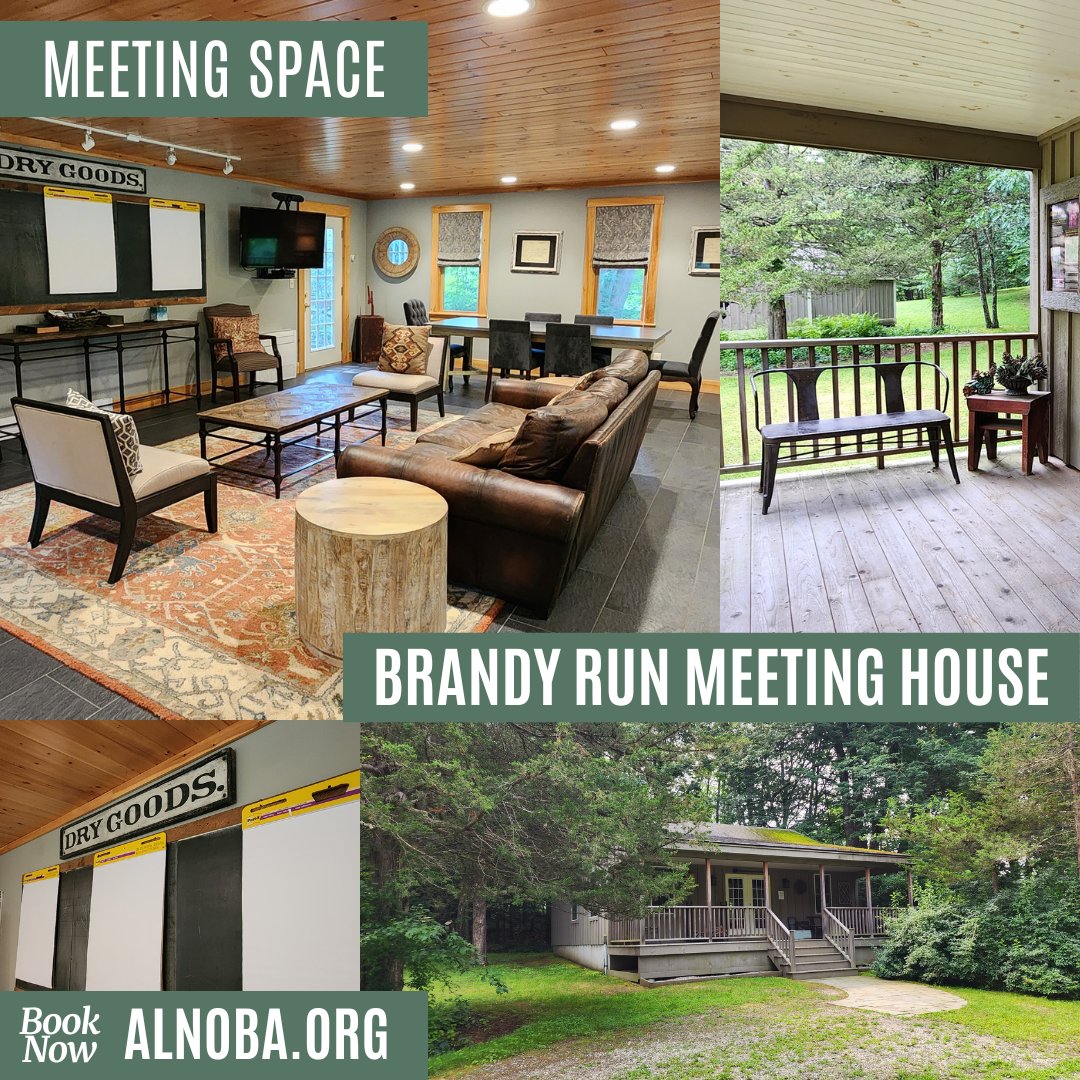 Alnoba Meeting Space: Brandy Run Meeting House
Locally known for years as Brandy Run, the meeting house sits adjacent to an old airstrip and small pond. It neighbors the Briggs House. Can accommodate groups up to 20. To book with us please visit: alnoba.org