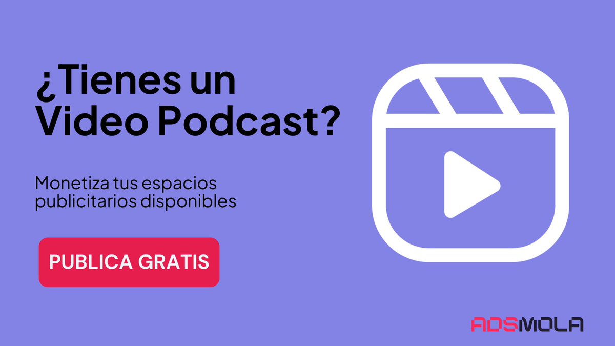 📹 Tu Video Podcast tiene un potencial enorme. Monetiza de forma inteligente y sin intermediarios.

👉adsmola.com