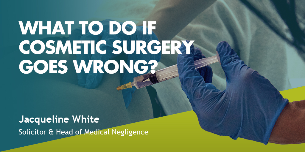 Head of #MedicalNegligence, Jacqueline White, warns about the complications that can occur with #CosmeticSurgery.

ow.ly/OAyx50QpBju

#CosmeticProcedure 
#NegligenceClaim 
#NonSurgicalBBL 
#Complications 
#Sepsis 
#EmergencySurgery 
#OpenWound