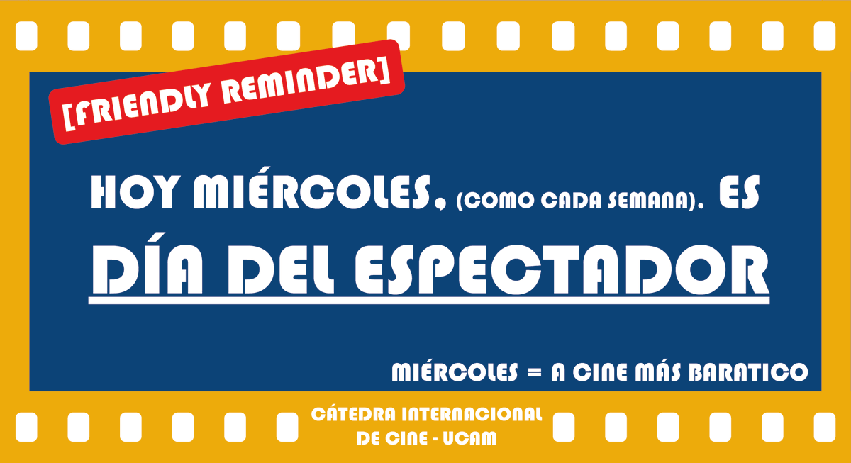 (<a href="/jolivarestolosa/">Javi Olivares 📹 LBDK #Superman #LookUp ❤️💙💛</a> y <a href="/Maestro_Ciego/">Maestro Ciego #AlienEarth #Superman #SquidGame</a>) Sabemos que muchos estáis viendo la serie de marvel Echo, Echo, Echo...

(<a href="/UCAM_esports/">UCAM Esports</a> ) O jugando a la nueva temporada del LoL, LoL, LoL...

Pero igualmente, nosotros os vamos a recordar que es miércoles, miércoles, miércoles...🍿🍿🍿