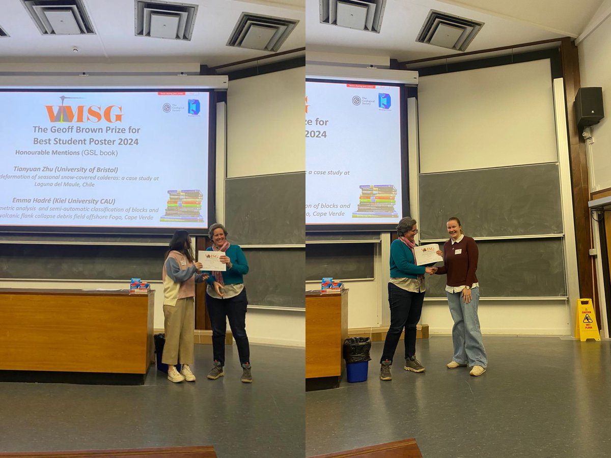 Huge congratulations to the winners of the student awards! 🥳 The award for best talk went to Tegan Havard, with Janina Gillies @Geojanina getting an honourable mention. Best poster was won by Ceri Allgood, with hon. mentions for Tianyuan Zhu @TianyuanZhu & Emma Hadré @emmahadre