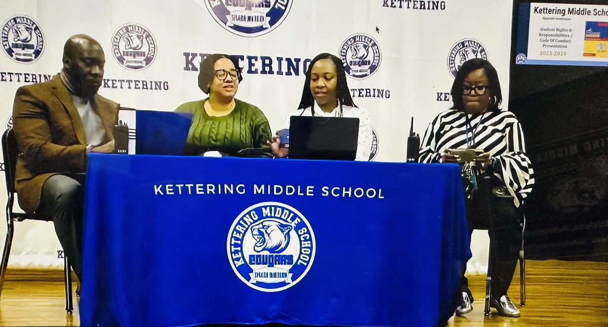 KetteringMiddle's tweet image. There’s STRENGTH in UNITY. Our AP’s conducted a school-wide, hybrid Code of Conduct Assembly today. Misbehavior won’t be tolerated at KMSSI and you'll be dealing with the whole team if you try it. #SecondSemester
#GrowingTogether 
#CultivatingExcellence
#YouBetterThinkTwice