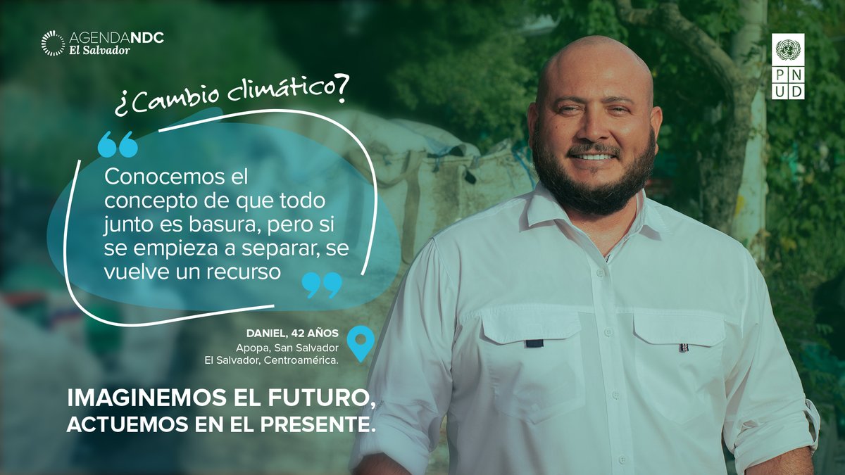 PNUDSV's tweet photo. Al cierre de la semana, te invitamos a conocer a Daniel Mejía, un entusiasta promotor y educador sobre el reciclaje y la #economíacircular.
🔎👉https://t.co/1wzwzUA1x3

#ImaginemoselFuturo #FutureIspossible #NDC #AcciónClimática #ActúaAhora
@Pnudlac @UNDPClimate @MargutCanda https://t.co/dXgeNAPcEh