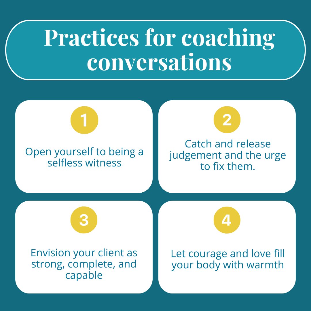 MarciaReynolds's tweet image. "Un-self" Your Coaching. To embody a coaching mindset and develop coaching skills, you often need to let go of old roles and communication habits to become a thinking partner with your client. Dive deeper in my coaching toolbox; free with my new book, Breakthrough Coaching!