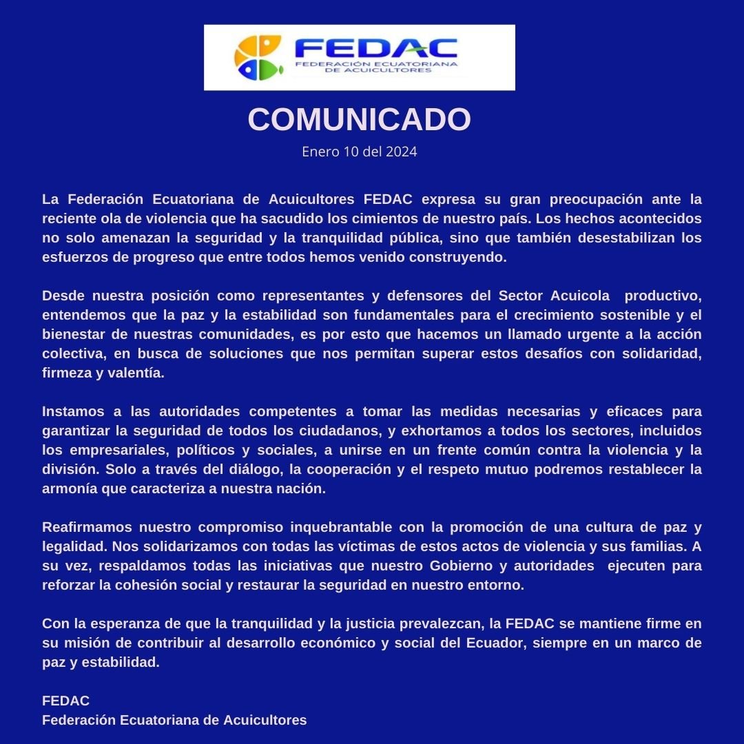 <a href="/ASOCAM2/">ASOCAM</a> <a href="/ASOLAP1/">ASOLAP</a> <a href="/APROCAMJK082009/">APROCAM</a> <a href="/coopsurpacifico/">Cooperativa SPH</a> <a href="/Copehual/">Cooperativa Hualtaco</a> <a href="/Camaroneros_Oro/">cpceo</a> <a href="/oswincm/">Oswin Crespo Mera</a> <a href="/MarcosTello64/">Marcos Tello Echeverria</a> <a href="/musabasa/">miguel uscocovich</a>  <a href="/Danilo_Rengifo/">Danilo Rengifo</a> <a href="/RichardB89/">Richard Briceno</a> <a href="/ElssieSantos/">ELSSIE SANTOS</a> <a href="/Produccion_Ecu/">Ministerio de Producción</a> @sonsoles89 <a href="/DanielNoboaOk/">Daniel Noboa Azin</a> <a href="/axlvt86/">axel vedani</a> <a href="/tctelevision/">TC Televisión</a> <a href="/EcuavisaInforma/">Ecuavisa Noticias</a> <a href="/OttoNikitaRamo1/">Otto Nikita Ramos Ramos</a> <a href="/DefensaEc/">Ministerio de Defensa Nacional del Ecuador</a>