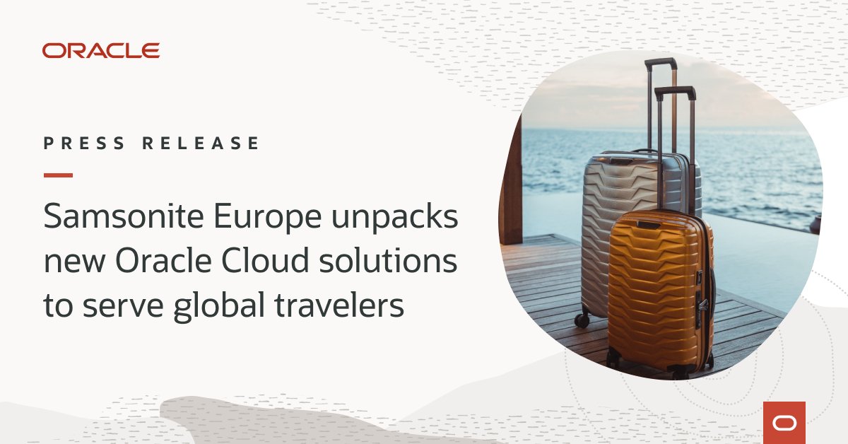 Do you also have a Samsonite suitcase?
By using Oracle Retail Xstore Point-of-Service System, Samsonite empower its associates and improve operational efficiency.

Learn how the iconic luggage retailer is unpacking new solutions to serve global travelers. social.ora.cl/6012RUKC0