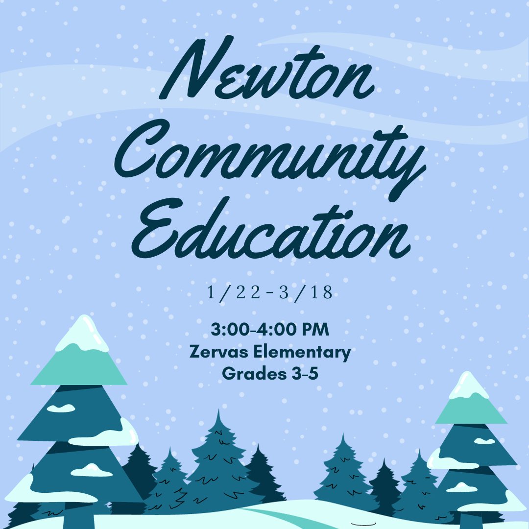 Newton Community Education is running an 8-week long introductory BlocksCAD class for elementary schoolers in grades 3-5! The class can run from 1/22-3/18 (no class 2/19) from 3:00-4:00 PM at Zervas Elementary School. Sign up here: registration.xendirect.com/nce/courseDisp… You don't wanna miss it!