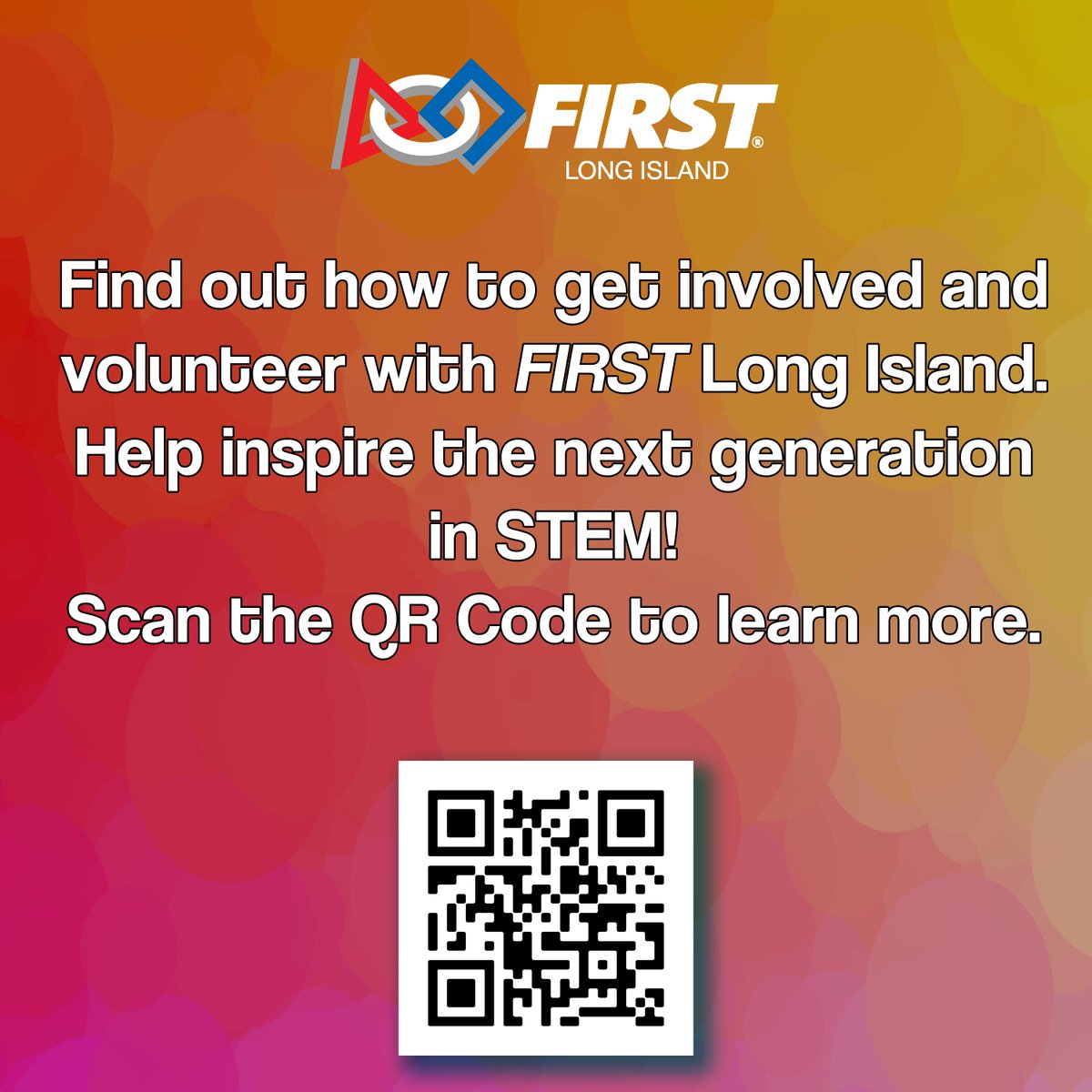 FIRST wouldn't be possible without the help of all its amazing volunteers. Find out how to get involved and help out with our events. 
qrco.de/beMNed