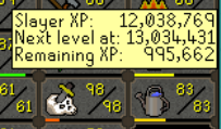 VannakaOSRS's tweet photo. It feels good being below 1M till 99 :) https://t.co/800t9OrqJ9