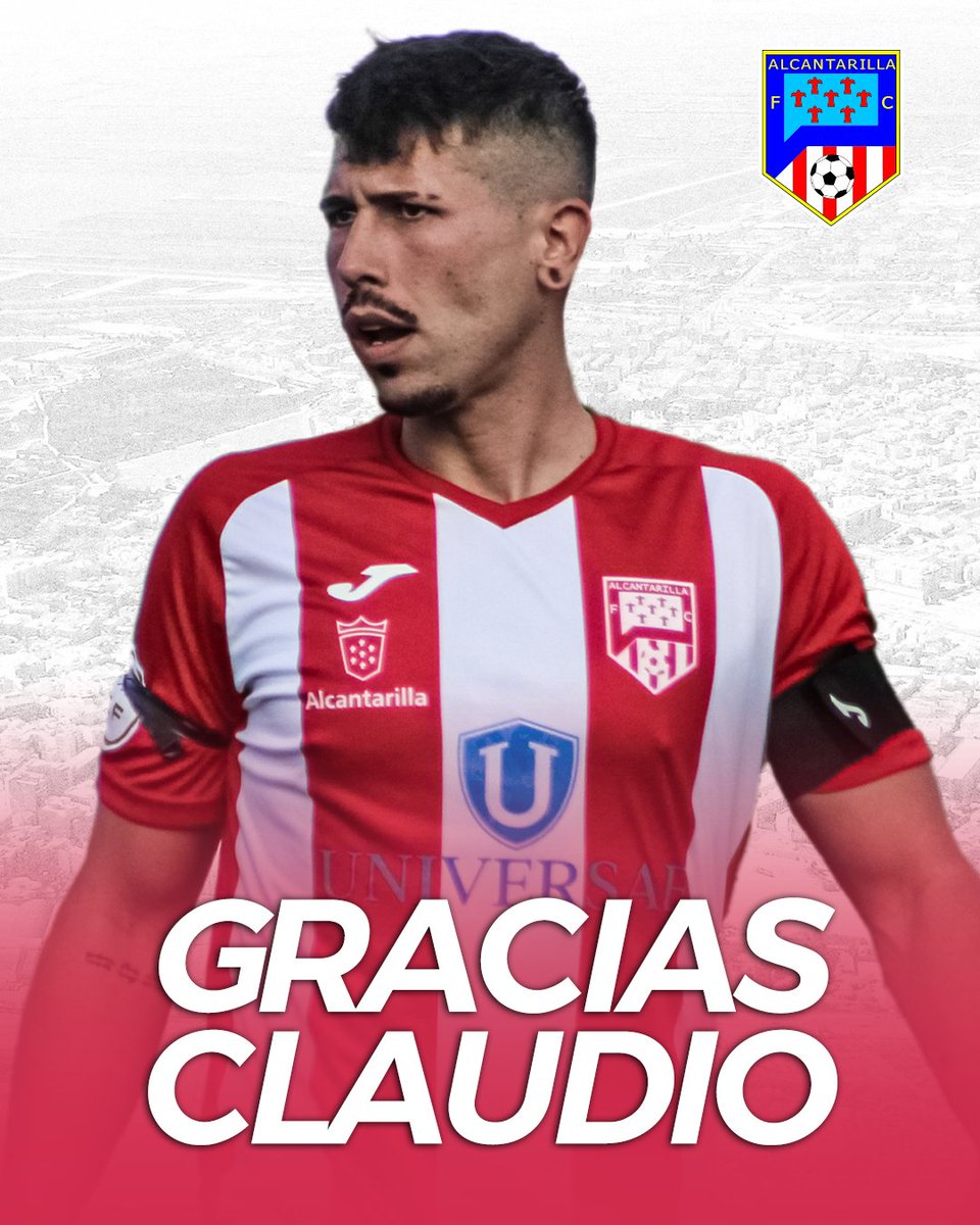 𝗚𝗥𝗔𝗖𝗜𝗔𝗦 𝗖𝗟𝗔𝗨𝗗𝗜𝗢 ❤️🤍

Claudio, capitán y uno de los héroes del ascenso a 3ªRFEF, no continuará en el Alcantarilla FC.

🙏⚽️Desde el club le agradecemos su labor defendiendo nuestro escudo estas cuatro temporadas y le deseamos la mayor de las suertes en el futuro.