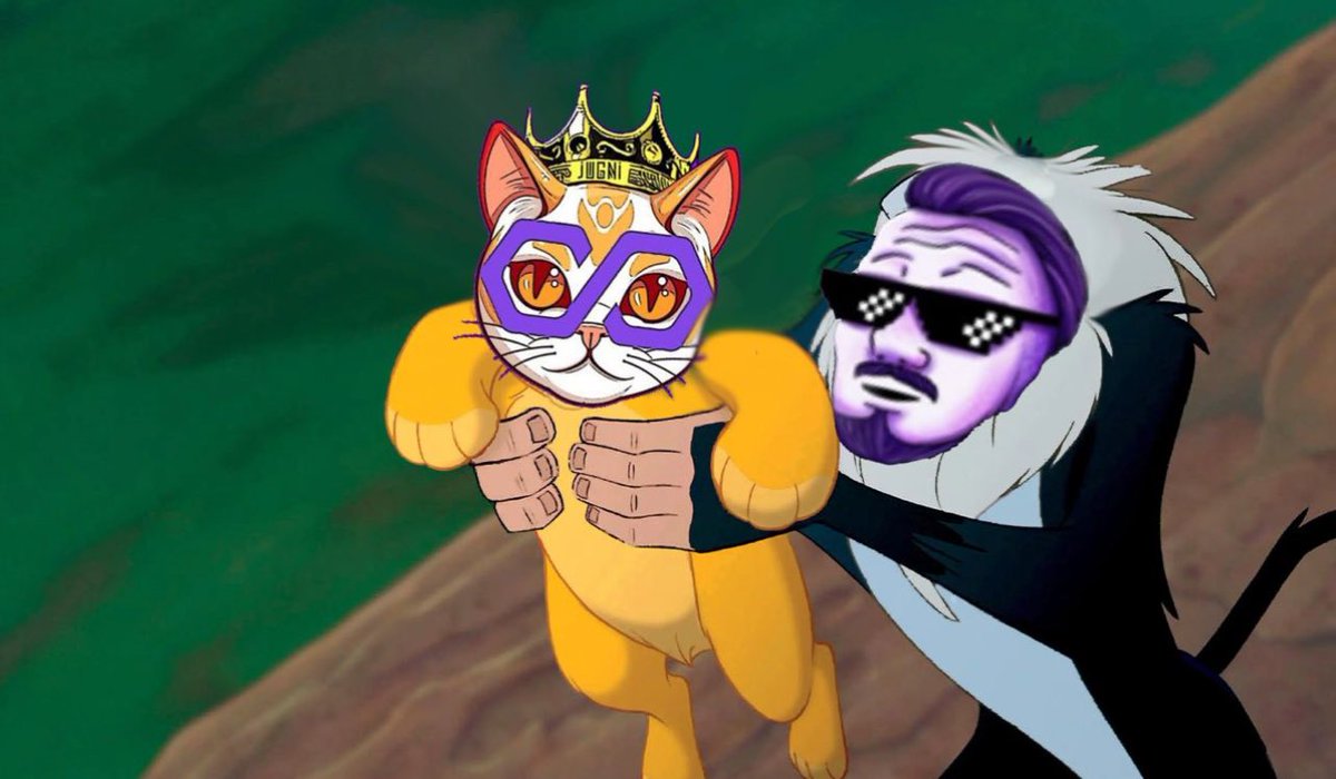 JugniPolygon's tweet photo. $Gone: “Look, Jugni. Everything the purple light touches is your kingdom.”

$Jugni: “Whoa…”

$Gone: “My time has ended here, you have risen to the top of the meme kingdom.”

$Jugni: “And this is all mine?”

$Gone: “Everything…”

$Jugni: “Everything the purple light touches…”

Thank you @gonepolygone 😘💜

$Jugni $gone $matic $pol