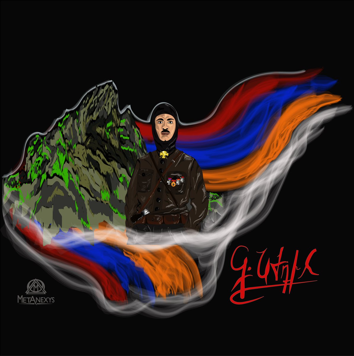 DavidKhachatri2's tweet photo. Garegin Nzhdeh digital vector illustration for printig on T _ Shirts
 #adobeillustrator #adobecreativecloud #adobephotoshop #tshirtdesign #tshirtprinting #vectorart  #vectorillustration https://t.co/JRPUdrvuQ4