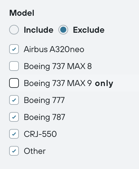 New default settings on @kayak search