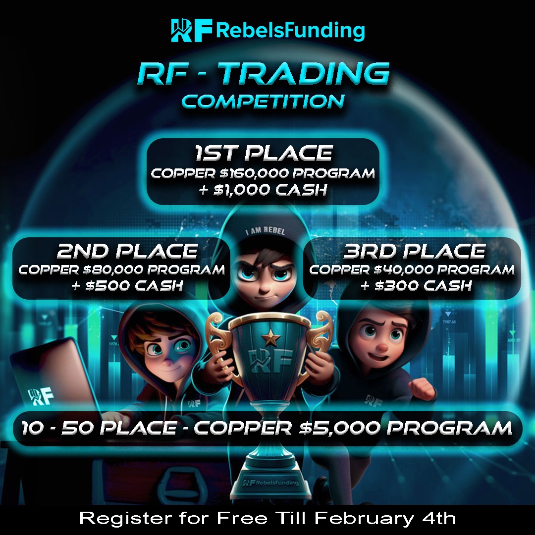 🚀 Get ready for our February trading competition!
Registration for our February  monthly competition has started Register now and stand a chance to Win big prizes:

 🥇 1st: $1,000 Cash + $160,000 Copper Evaluation Program
🥈 2nd: $500 Cash + $80,000 Copper Evaluation Program
🥉