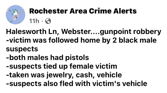 ROCHNYCRIMEINFO's tweet photo. #roc #websterny
Gunpoint robbery last night in Webster @sfj8888 @acoffey3216 @Ben_Vahey @barstow_scott @r_heals13 https://t.co/dkOU85jJgJ
