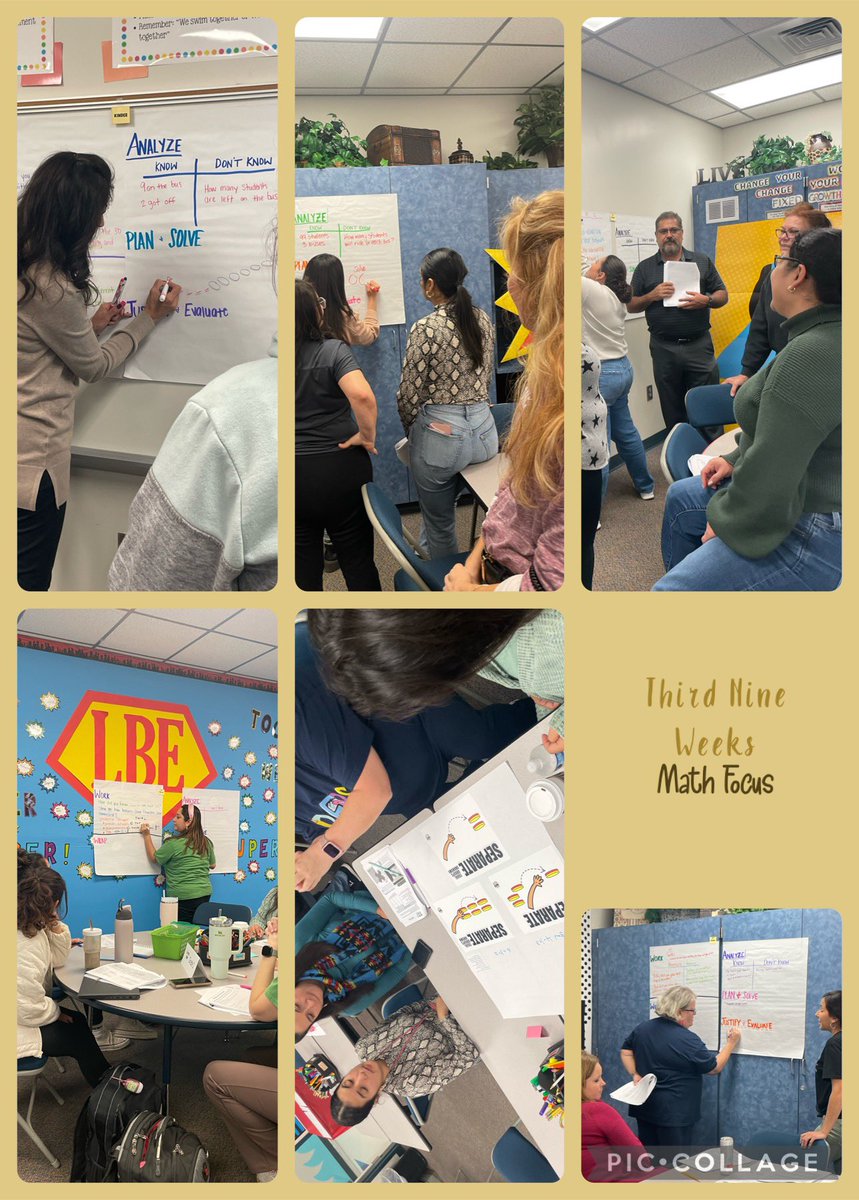 AlanizYagaira's tweet photo. Our 3NW Math Focus PD was a success! Teachers engaged in learning about: ☑️Work & Wrap Facilitation ☑️Tier 1 Small Group ☑️Strategies for Problem Solving ☑️Math Block Components. #PISDMathChat #BushBearsMath @PISDESMath @LauraBush_Elem https://t.co/4IiZKRgA1E