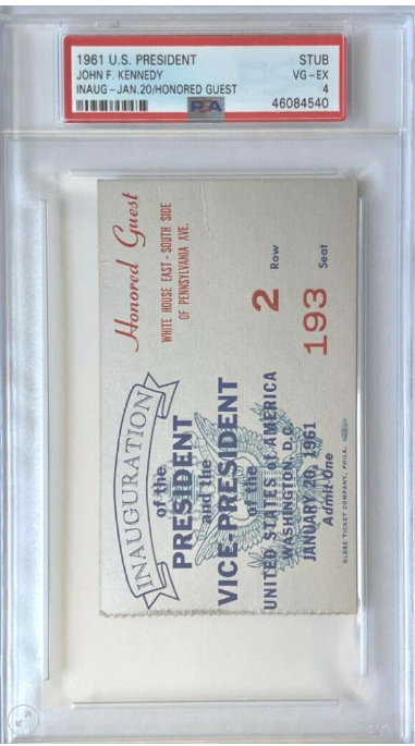 PoliticTreasure's tweet photo. President John F. Kennedy (PSA) 1961 Inaugural (Honored Guest) Ticket JFK

- FS - FT DM me.
#politicalcards #collectibles #kennedy #abrahamlincoln #MarilynMonroe #GeorgeWBush #DonaldJTrump  #psa #politicaltreasures 
https://t.co/ALci7DnEHM https://t.co/D1k8h3sw3V
