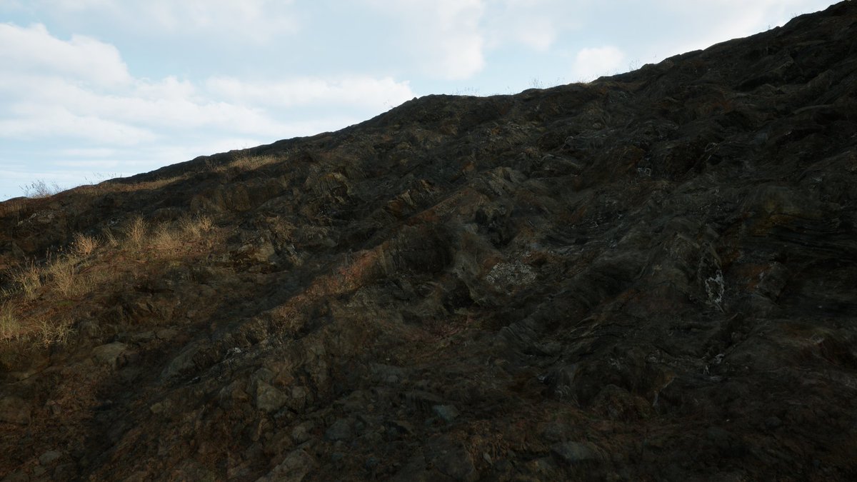 JoshENVs's tweet photo. My first UE5 landscape of 2024! Using nanite &amp; displaced textures to create realistic looking erosion and ground surfaces without placing additional Assets

#UnrealEngine5 #UnrealEngine #madewithunreal #environmentart #gameart #lookingforwork https://t.co/T4XpwQYuhG