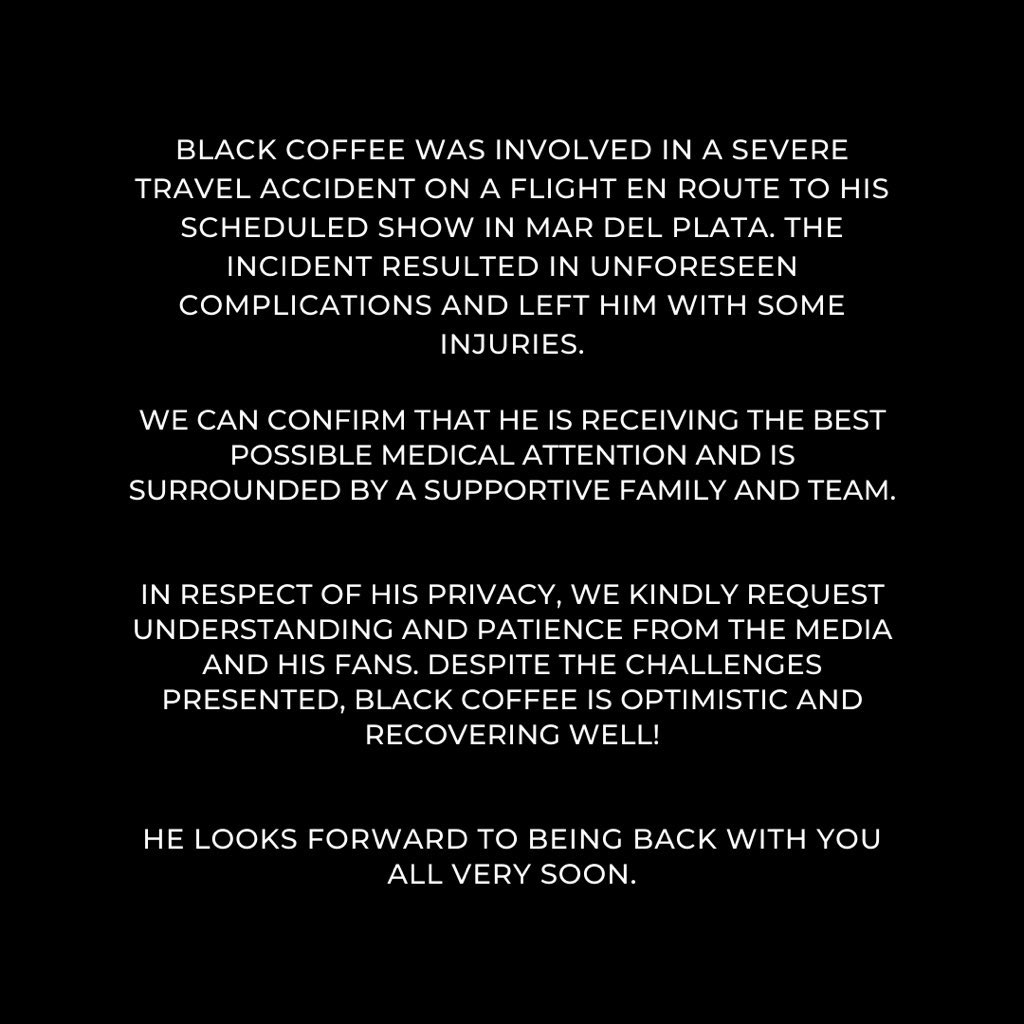 explomusicza's tweet photo. Prayers for @RealBlackCoffee 🙏🏽 https://t.co/02dGhJr4Bx