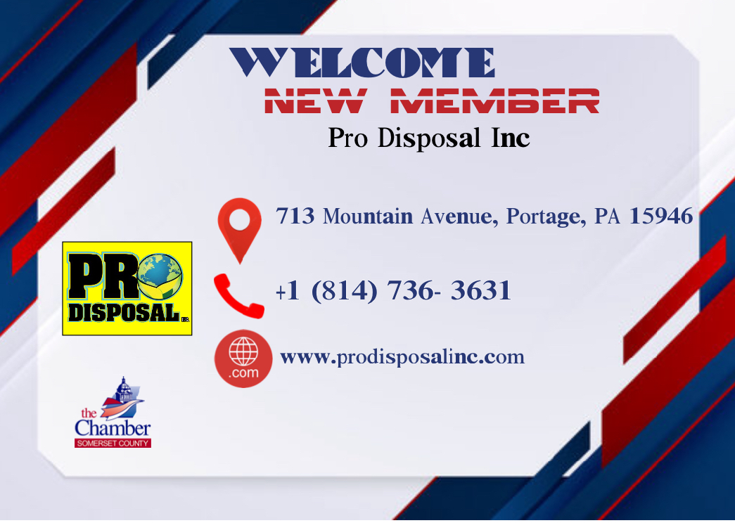 Welcome new chamber member! Pro Disposal Inc