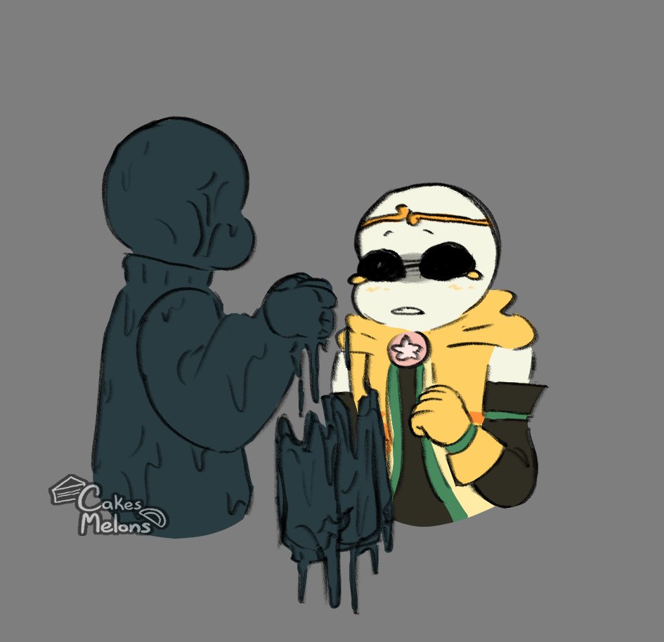 CakesMelons's tweet photo. Nightmare's clothes are just goop 🤷 
(a kinda old continuation of this old drawing) https://t.co/zhIHr8vP8V