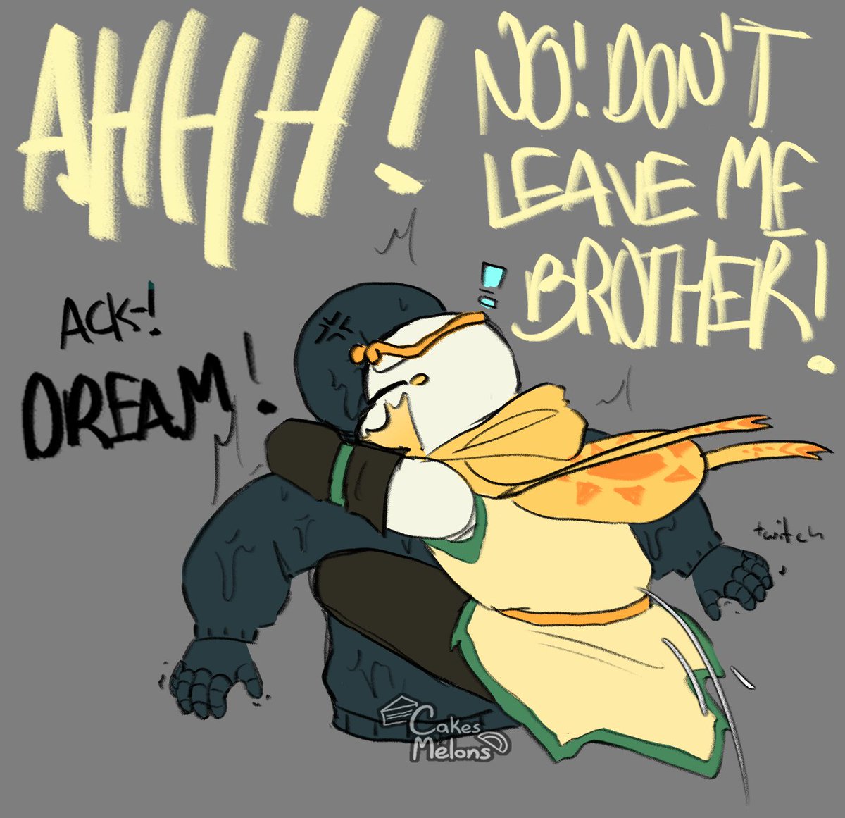 CakesMelons's tweet photo. Nightmare's clothes are just goop 🤷 
(a kinda old continuation of this old drawing) https://t.co/zhIHr8vP8V