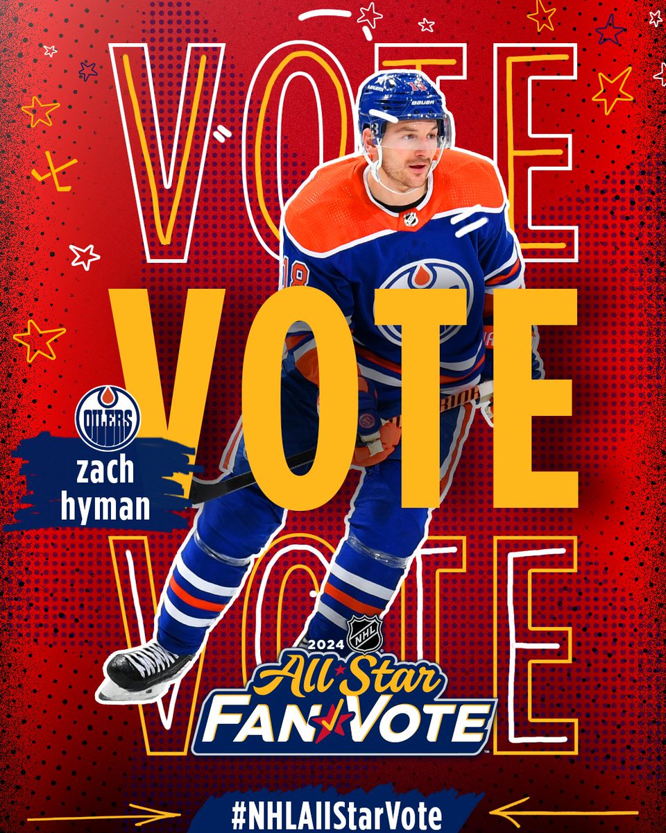 ⭐️ DOUBLE VOTING DAY! 1 REPOST = 2 VOTES ⭐️ Send Zach home for All-Star! #NHLAllStarVote Zach Hyman 💫