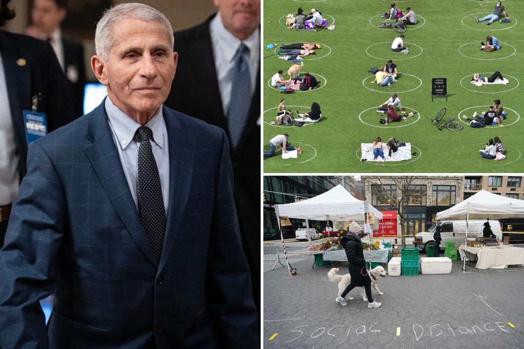 nypost's tweet photo. Fauci admits to Congress that certain COVID social distancing guidelines lacked scientific basis: ‘Sort of just appeared’ https://t.co/e39A6PPrK2 https://t.co/QkQwAxsrnb