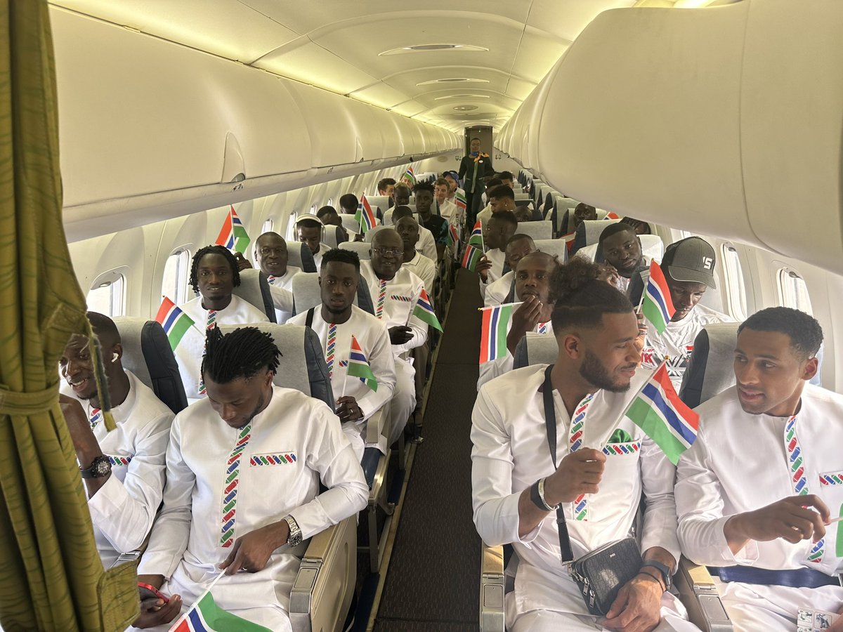 TheGambiaFF's tweet photo. We’re onboard. Destination Yamoussoukro. AFCON 2023 here we come. Scorpions ready to sting! https://t.co/c9UNdPwlSc