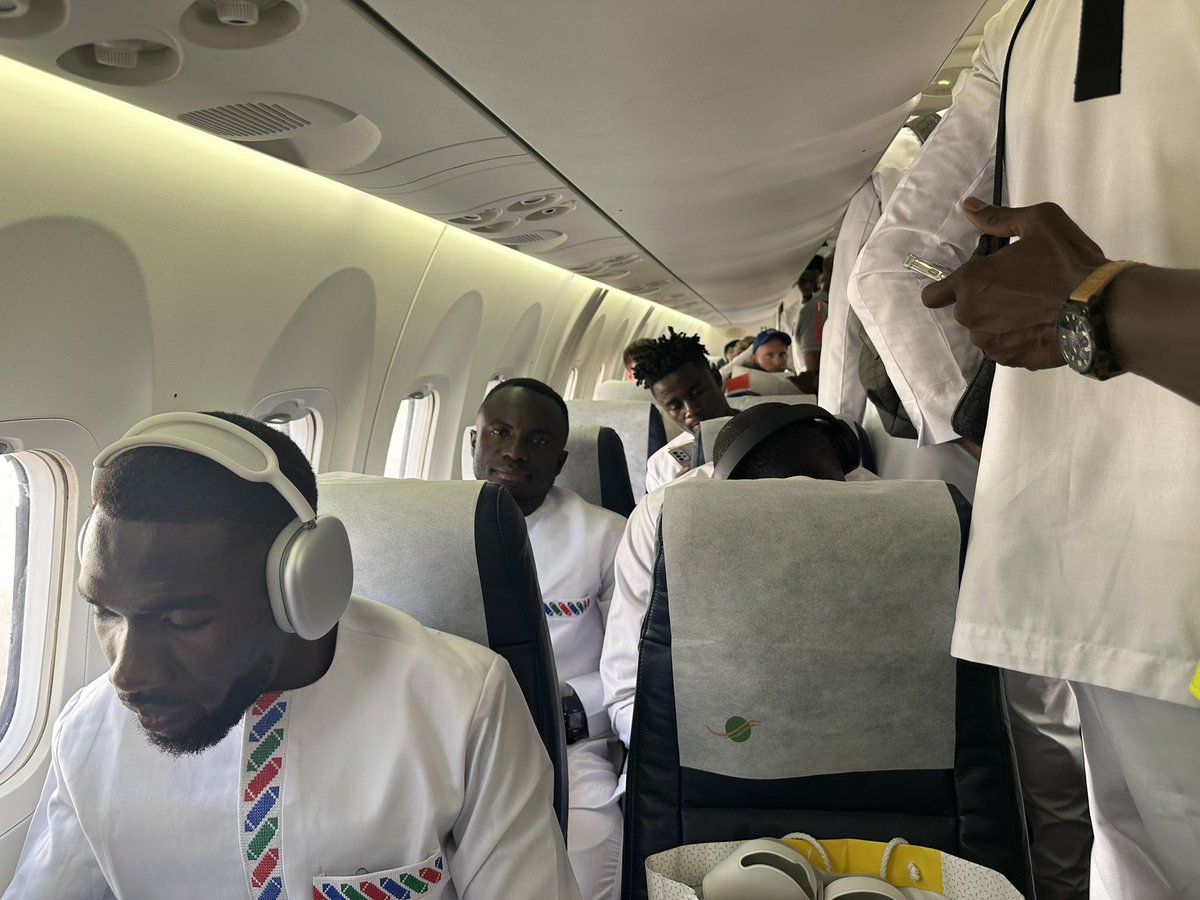 TheGambiaFF's tweet photo. We’re onboard. Destination Yamoussoukro. AFCON 2023 here we come. Scorpions ready to sting! https://t.co/c9UNdPwlSc