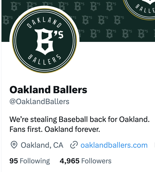 OaklandBallers's tweet photo. Thank you to all 4,965 of you. We couldn't be stealing baseball back for the people of Oakland with you. Can you share our account with your followers and help us get to over 5,000 today?! https://t.co/JOr3wtb80I