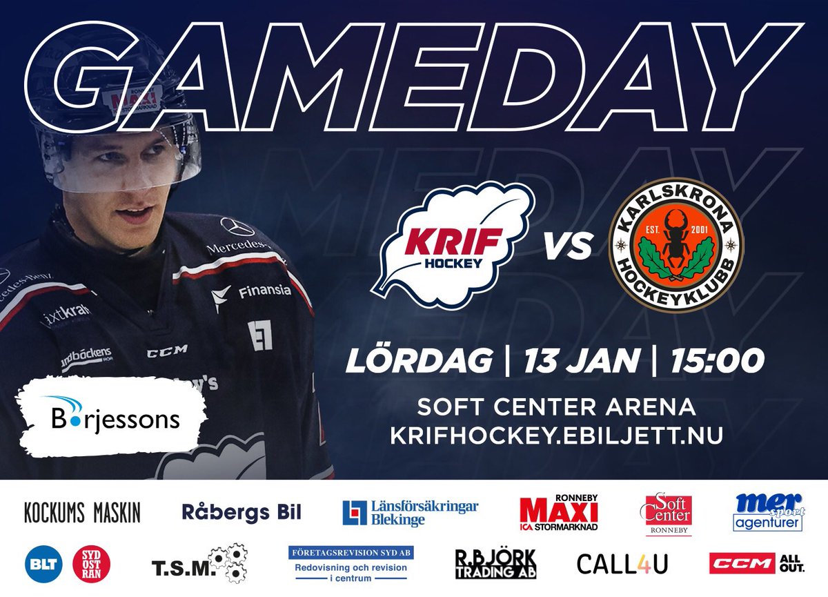 KRIFHockey's tweet photo. Biljettuppdatering inför derbyt på lördag kl 15.00
154 sittplatser återstår, gott om ståplatser
Biljetter via https://t.co/iqJA81QXug
#KRIF # Karlskronaofficiella #Blackbugs https://t.co/6XkJICn0oz
