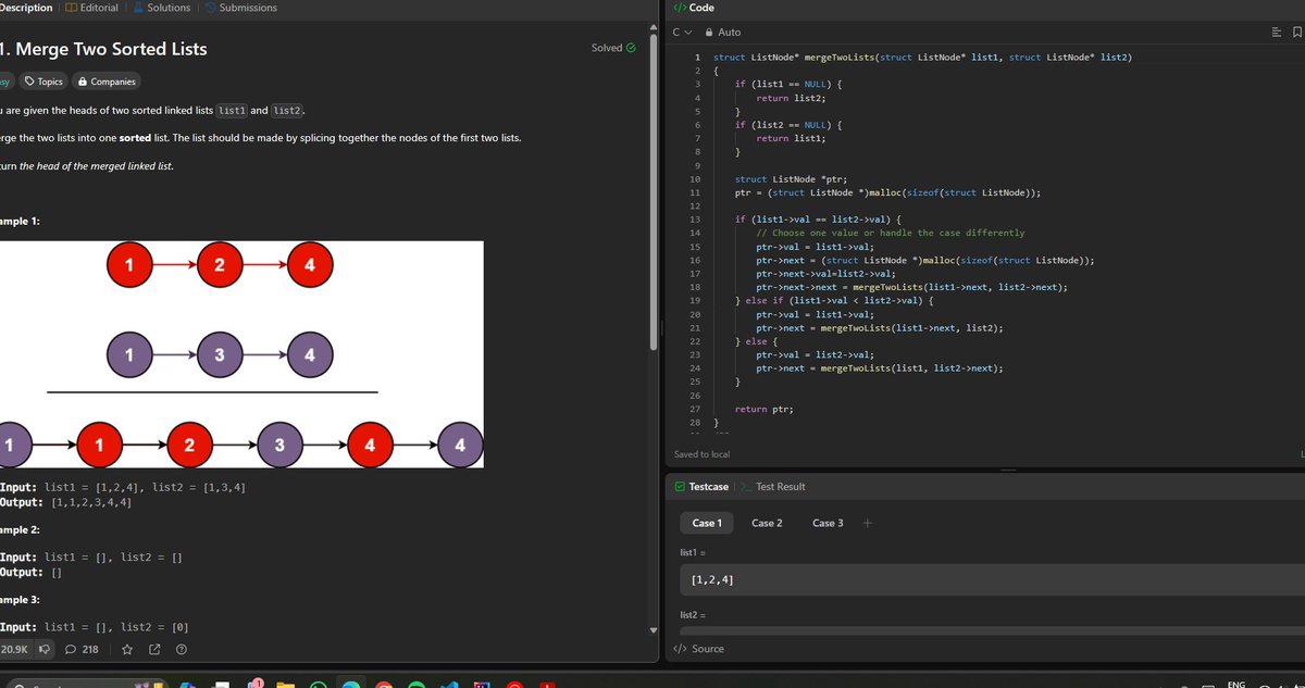 #day6 of  #100DaysOfCode challenge  Today, I solved problem on leetcode  in the C language.