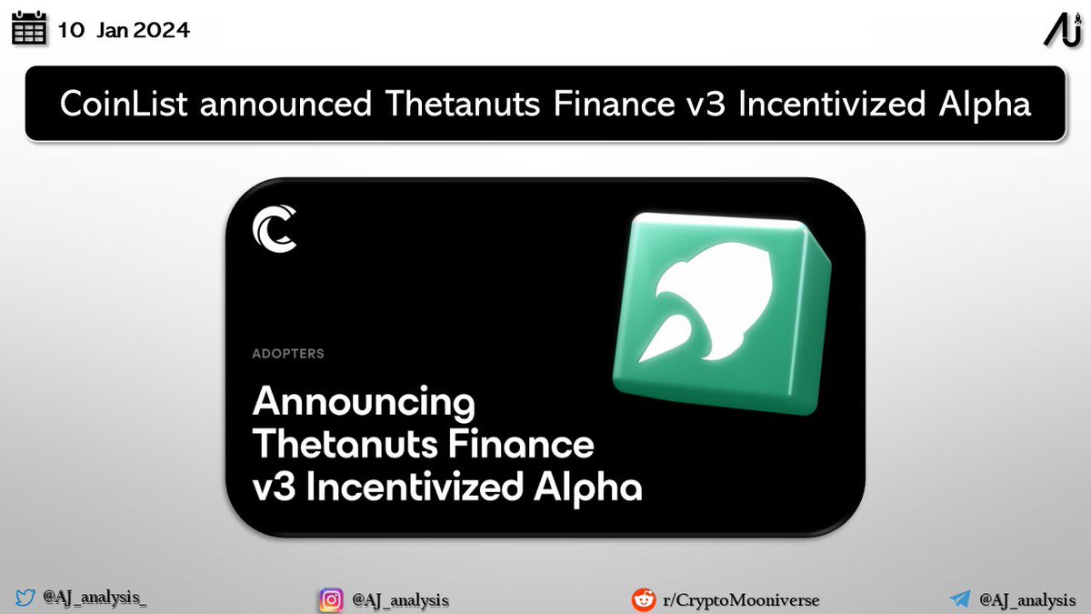 AJ_analysis_'s tweet photo. #CoinList announced #Thetanuts Finance v3 Incentivized Alpha
👉 More details: https://t.co/5zXgWByh7y https://t.co/yrQseEVHs9