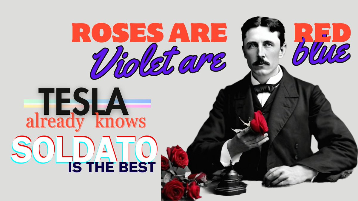 harihari_nh's tweet photo. Roses are red.
Violet are blue
If Tesla still here
He says like this pic
If you wanna know something, try here @nostrafinance
#RoseRevolution https://t.co/WoMo3CSC0t