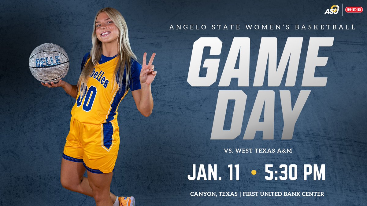 Angelo State Athletics (@angeloathletics) on Twitter photo GAMEDAY!! The Rambelles look to extend their winning streak to six games as they hit the road to take on West Texas A&M! #RamEm
🏀: West Texas A&M
🕠: Today - 5:30 p.m.
📍: Canyon, Texas
🏟️: First United Bank Center
💻:lonestarconferencenetwork.com/asu/?bfplayvid…
📊:stats.statbroadcast.com/broadcast/?id=… GAMEDAY!! The Rambelles look to extend their winning streak to six games as they hit the road to take on West Texas A&M! #RamEm
🏀: West Texas A&M
🕠: Today - 5:30 p.m.
📍: Canyon, Texas
🏟️: First United Bank Center
💻:lonestarconferencenetwork.com/asu/?bfplayvid…
📊:stats.statbroadcast.com/broadcast/?id=…