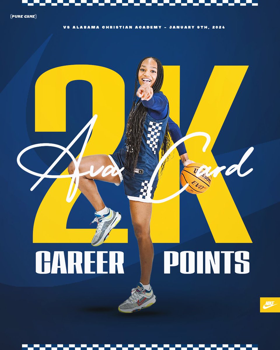 STJAthletics1's tweet photo. 2000 CAREER POINTS!! 

Congrats to Ava Card on scoring her 2000th career point last night vs Alabama Christian!  Ava is the 2nd leading scorer in school history and only the 10th player in the metro area to achieve this outstanding accomplishment!  
@avacard23 https://t.co/oSkHTqV8oL
