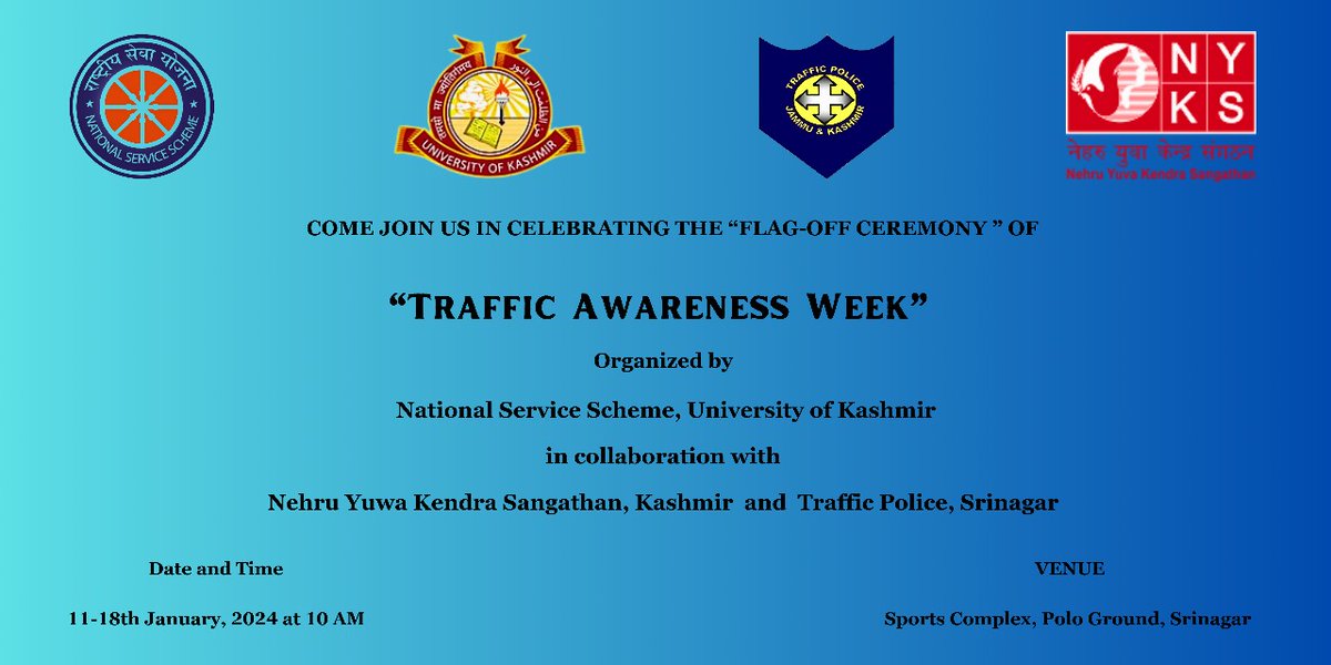 As a team, we can effect change. Let's raise the general public's awareness of traffic in our state and set an example for the rest of the nation.
<a href="/SSPTFCSGR/">Traffic City Srinagar.</a> 
@NYK_Srinagar
<a href="/KNSKashmir/">KNS</a>
<a href="/NssrdD/">NSS Regional Directorate Delhi</a>
<a href="/musavir88/">musavir</a>