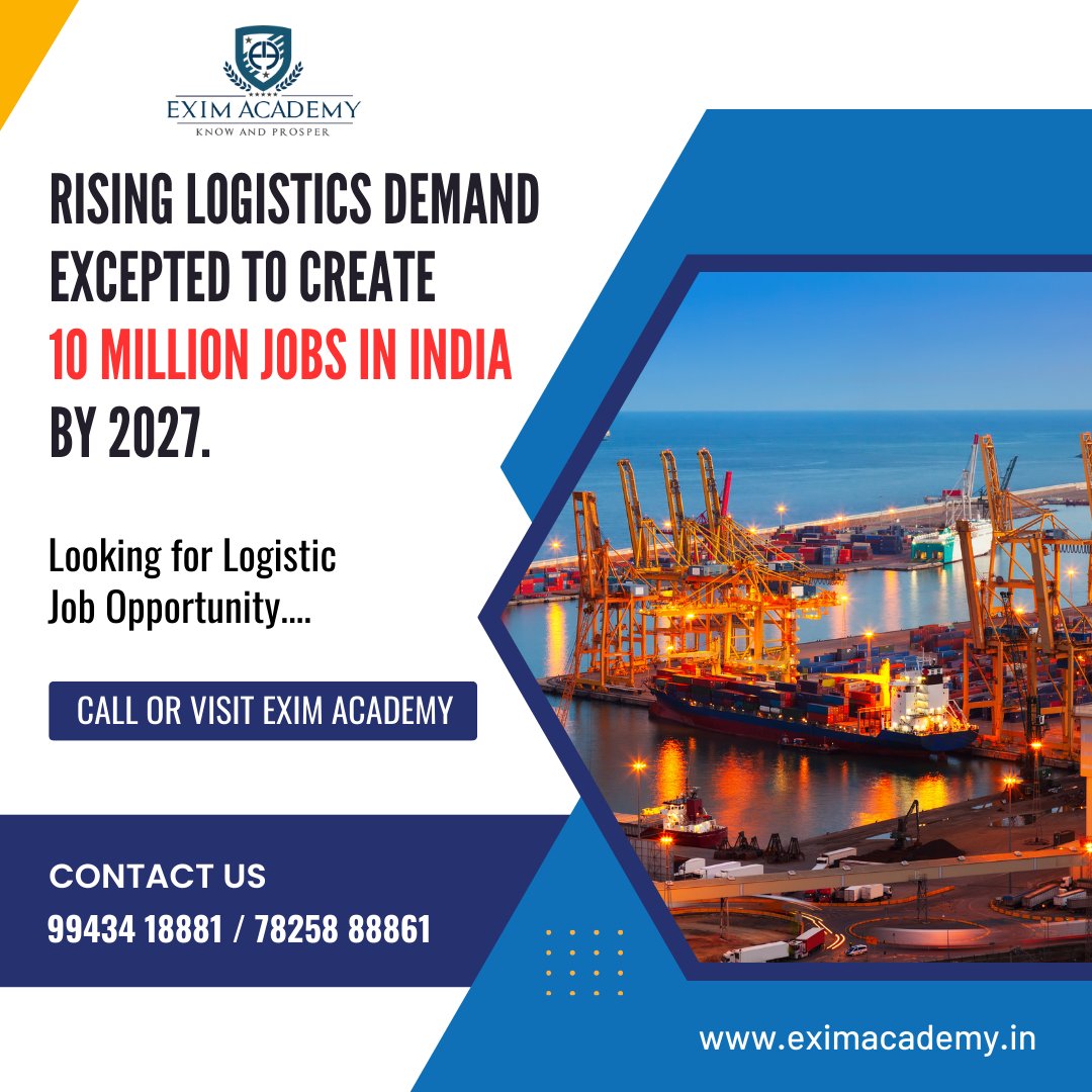 exim_academy's tweet photo. Equip yourself with the skills employers seek and take the lead in the fast-paced world of logistics. Our Diploma in Logistics and SCM Course is designed to lead you directly to a job in the logistics industry.
#eximacademychennai #Chennai https://t.co/zLw3FnzVMv