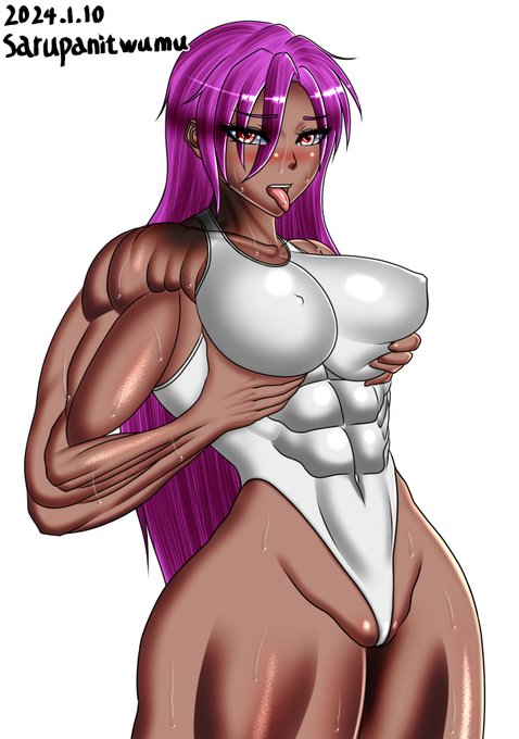 いやぁ、おはようございます～。
プールで沢山の男たちに囲まれて興奮して汗だくになってる筋肉さん。 